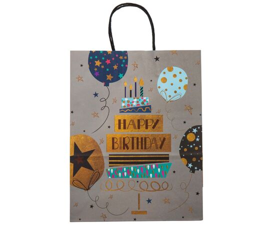 Подарочный пакет "Happy Birthday", 25,5*33 см, изображение 3 ᐒ купить на  ❤ Like7km.com.ua