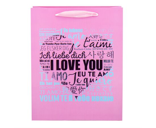 Подарочный пакет "Я тебя люблю", 32*26*12 см, изображение 3 ᐒ купить на  ❤ Like7km.com.ua