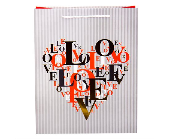 Подарочный пакет "Love", 32*26*12 см, изображение 2 ᐒ купить на  ❤ Like7km.com.ua