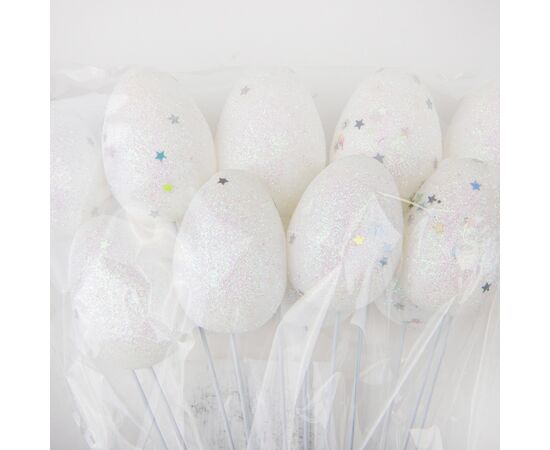 Пасхальные яйца на палочках "Блестки", 9 шт, изображение 2 ᐒ купить на  ❤ Like7km.com.ua