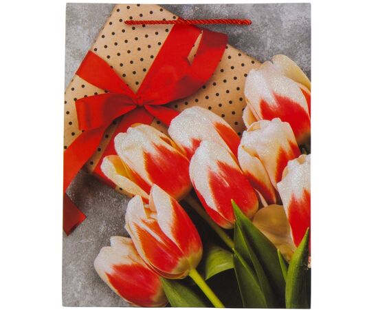 Подарочный пакет "Тюльпаны", 18*26 см, изображение 5 ᐒ купить на  ❤ Like7km.com.ua