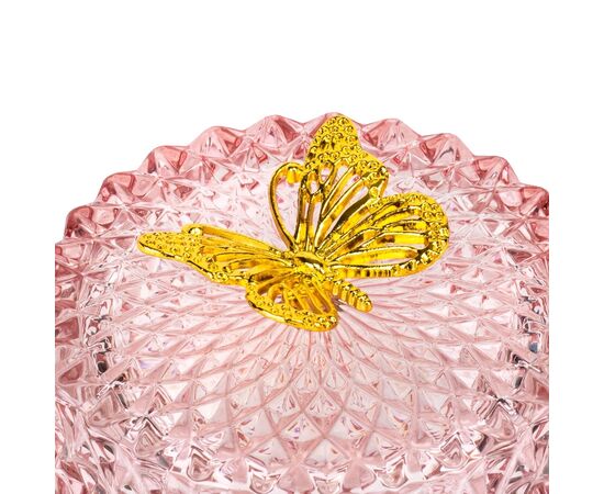 Емкость для хранения "Золотая бабочка", розовая, 10,5 см, изображение 2 ᐒ купить на  ❤ Like7km.com.ua