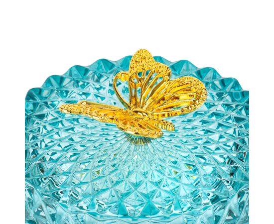 Емкость для хранения "Золотая бабочка", бирюзовая, 10,5 см, изображение 2 ᐒ купить на  ❤ Like7km.com.ua
