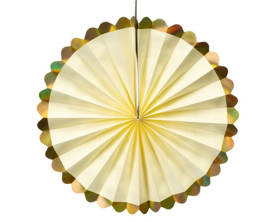 Набор з 6 бумажных вееров , белые з золотой окантовкой, изображение 2 ᐒ купить на  ❤ Like7km.com.ua