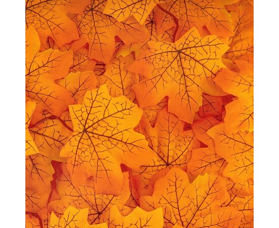 Искусственные кленовые листья "Золотая осень", оранжевые, 250 г, изображение 2 ᐒ купить на  ❤ Like7km.com.ua
