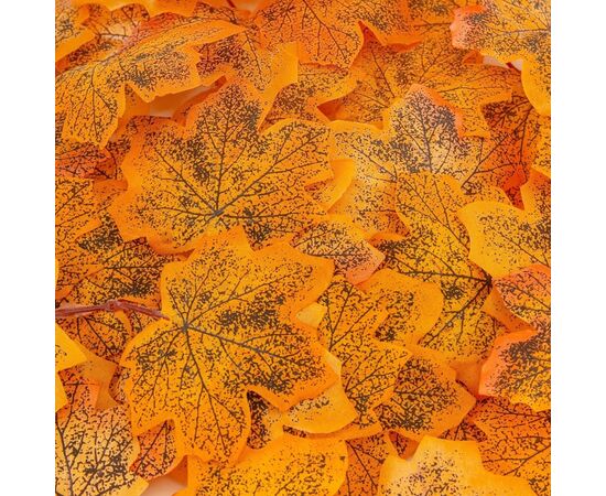 Искусственные кленовые листья "Золотая осень", оранжевые, 250 г, изображение 2 ᐒ купить на  ❤ Like7km.com.ua