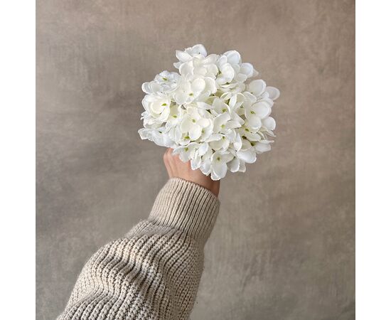 Головка гортензии мелкоцветная, белая, 14 см, изображение 4 ᐒ купить на  ❤ Like7km.com.ua