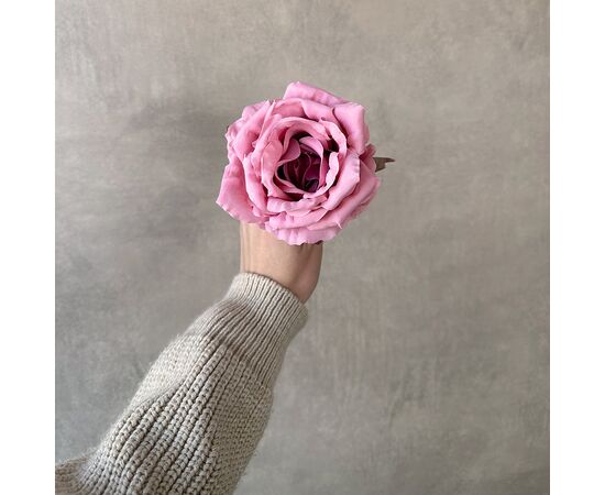 Головка розы, розовая, 11 см, изображение 4 ᐒ купить на  ❤ Like7km.com.ua