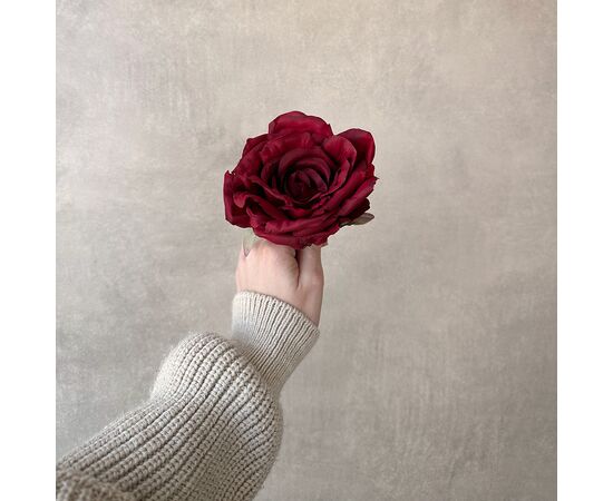 Головка розы, бордовая, 11 см, изображение 4 ᐒ купить на  ❤ Like7km.com.ua