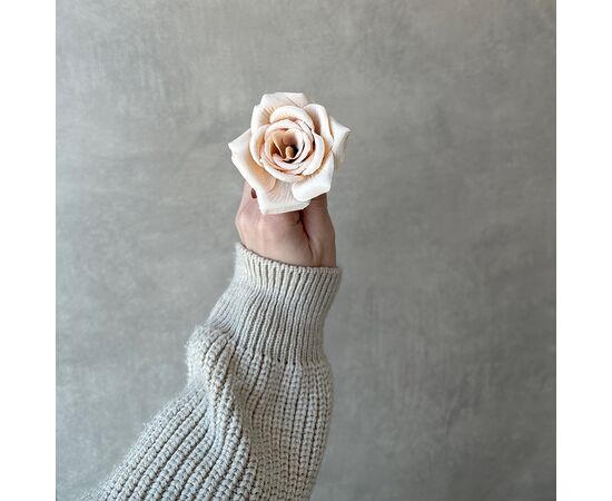 Головка розы, кремовая, 7,5 см, изображение 4 ᐒ купить на  ❤ Like7km.com.ua