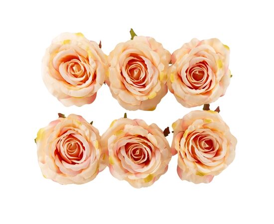 Головка розы, бежевая(крем), 8 см, изображение 2 ᐒ купить на  ❤ Like7km.com.ua