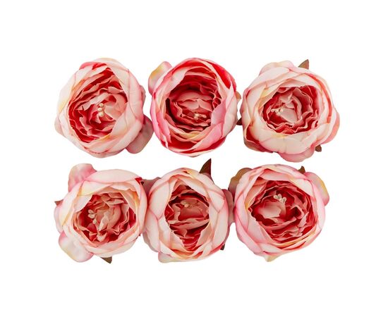 Головка розы, розово-белая, 8 см, изображение 2 ᐒ купить на  ❤ Like7km.com.ua