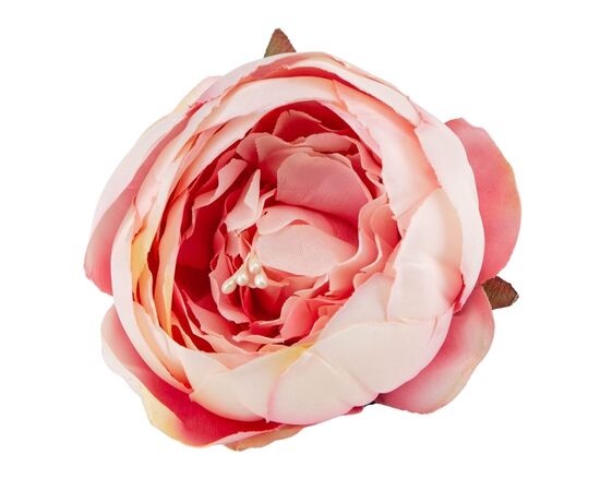 Головка розы, розово-белая, 8 см, изображение 3 ᐒ купить на  ❤ Like7km.com.ua