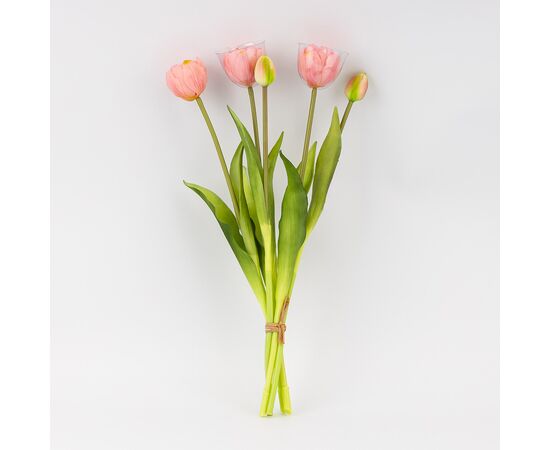 Букет тюльпанов, 5 бутонов, розовый, 39 см, изображение 2 ᐒ купить на  ❤ Like7km.com.ua