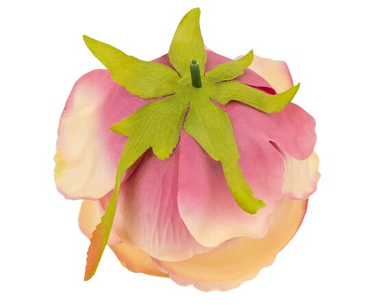 Головка розы, бежево-розовая, 9 см, изображение 4 ᐒ купить на  ❤ Like7km.com.ua