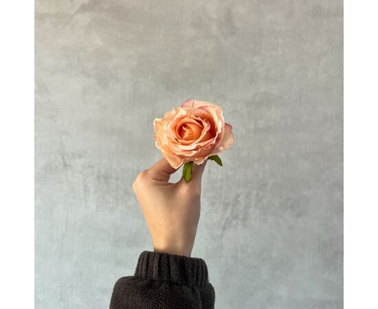 Головка розы, персиковая, 7 см, изображение 5 ᐒ купить на  ❤ Like7km.com.ua