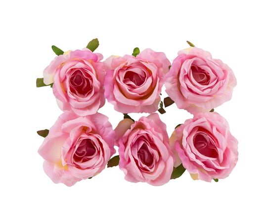 Головка розы, розовая, 9 см, изображение 2 ᐒ купить на  ❤ Like7km.com.ua