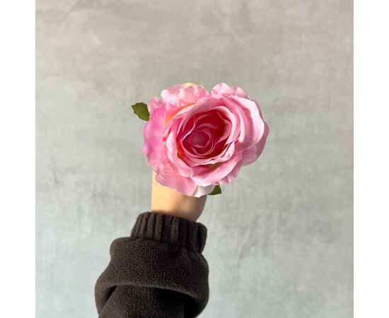 Головка розы, розовая, 9 см, изображение 5 ᐒ купить на  ❤ Like7km.com.ua