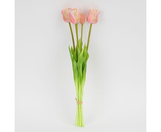 Букет латексных тюльпанов, 5 бутонов, нежно-розовый, 49 см, изображение 4 ᐒ купить на  ❤ Like7km.com.ua