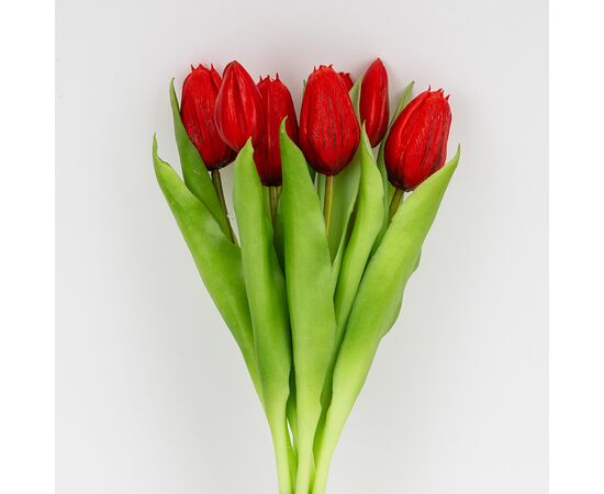 Букет латексных тюльпанов, 7 бутонов, красный, 31 см, изображение 2 ᐒ купить на  ❤ Like7km.com.ua