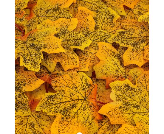 Искусственные кленовые листья "Золотая осень", жёлтые, 250 г, изображение 2 ᐒ купить на  ❤ Like7km.com.ua