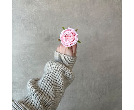 Головка розы, светло-розовая, 6 см, изображение 4 ᐒ купить на  ❤ Like7km.com.ua