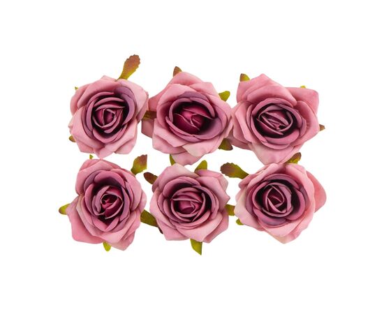 Головка розы, темно-розовая, 6 см, изображение 2 ᐒ купить на  ❤ Like7km.com.ua