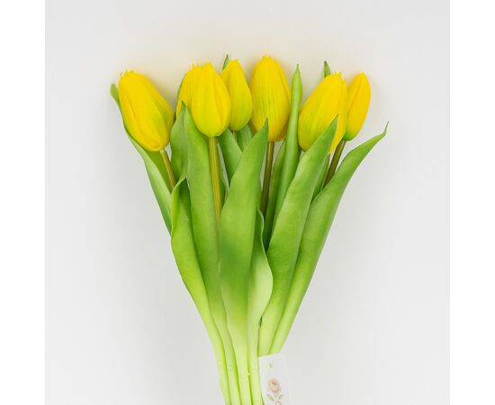 Букет латексных тюльпанов, 7 бутонов, желто-зеленый, 31 см, изображение 2 ᐒ купить на  ❤ Like7km.com.ua