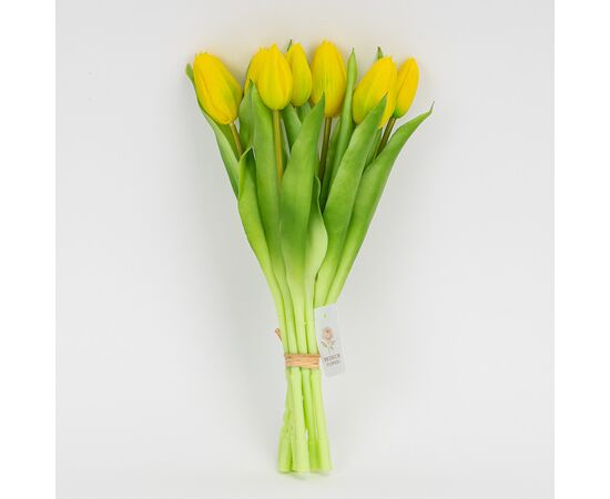 Букет латексных тюльпанов, 7 бутонов, желто-зеленый, 31 см, изображение 4 ᐒ купить на  ❤ Like7km.com.ua