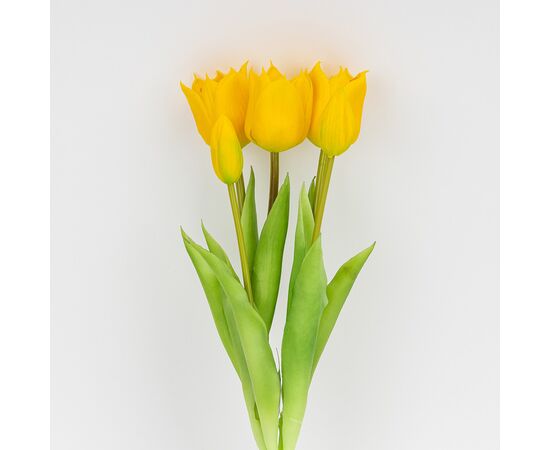 Букет латексных тюльпанов, 5 бутонов, желтый, 38 см, изображение 2 ᐒ купить на  ❤ Like7km.com.ua