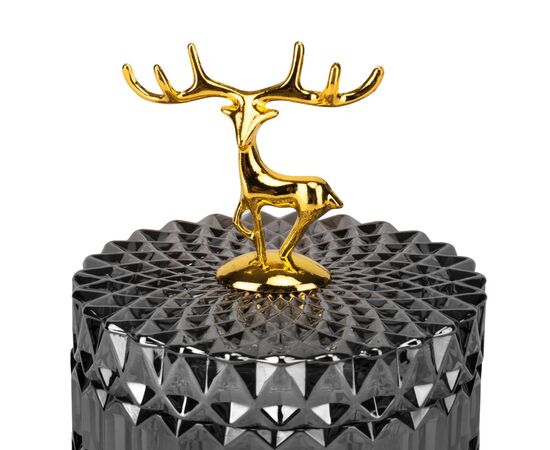 Емкость для хранения "Золотой олень", серая, 10,5 см, изображение 2 ᐒ купить на  ❤ Like7km.com.ua