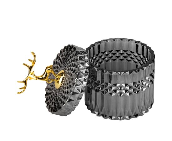 Емкость для хранения "Золотой олень", серая, 10,5 см, изображение 3 ᐒ купить на  ❤ Like7km.com.ua