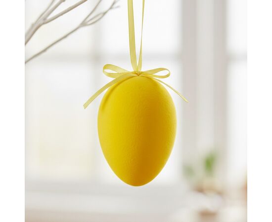 Крашанка флоковая подвесная, желтая, 14 см, изображение 3 ᐒ купить на  ❤ Like7km.com.ua