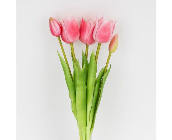 Букет латексных тюльпанов, 5 бутонов, розовый, 38 см, изображение 2 ᐒ купить на  ❤ Like7km.com.ua