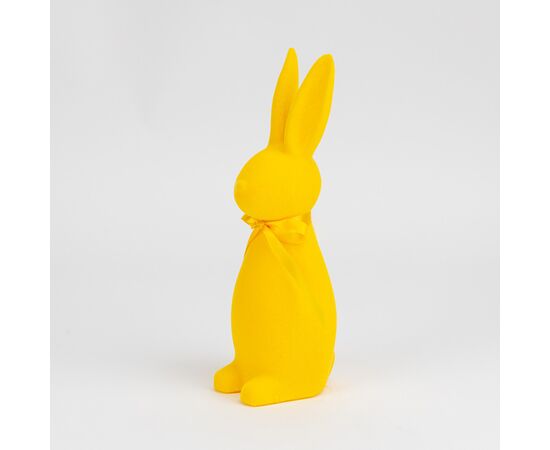 Фигурка флоковая "Пасхальный зайчик", желтая, 30 см, изображение 2 ᐒ купить на  ❤ Like7km.com.ua