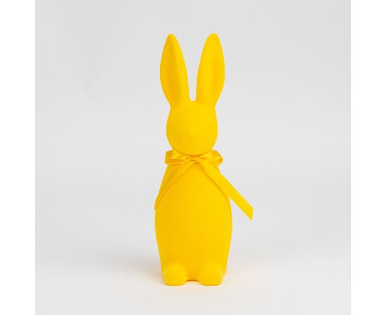 Фигурка флоковая "Пасхальный зайчик", желтая, 30 см, изображение 3 ᐒ купить на  ❤ Like7km.com.ua