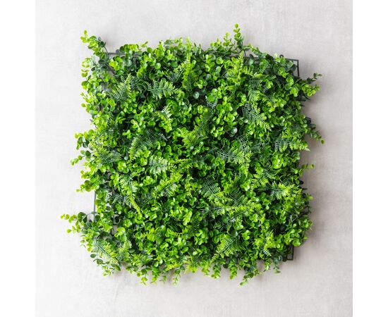 Фитомодуль искусственный "Самшит и папоротник", 50*50 cм, изображение 2 ᐒ купить на  ❤ Like7km.com.ua