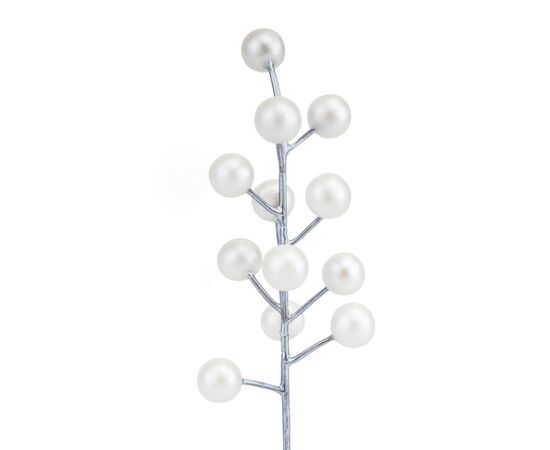 Искусственная ветка "Белые ягодки", 21 см 4SEASONS, изображение 2 ᐒ купить на  ❤ Like7km.com.ua