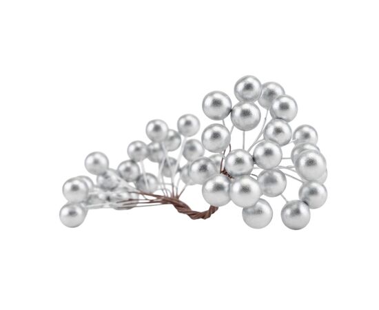 Набор декоративных ягодок "Дары природы", серебряный, 15 см 4SEASONS, изображение 2 ᐒ купить на  ❤ Like7km.com.ua