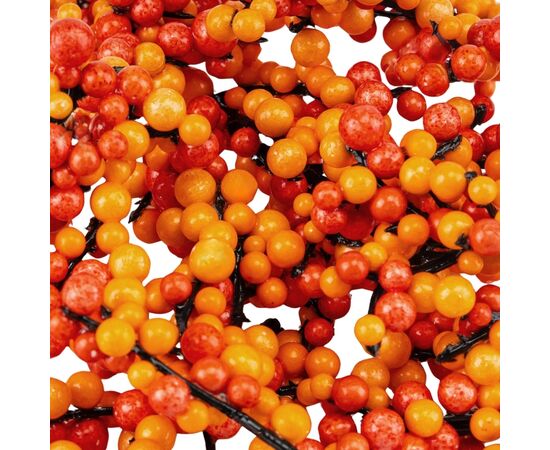 Искусственная веточка с ягодами "Золотой листопад", оранжевая, 11 см, изображение 2 ᐒ купить на  ❤ Like7km.com.ua