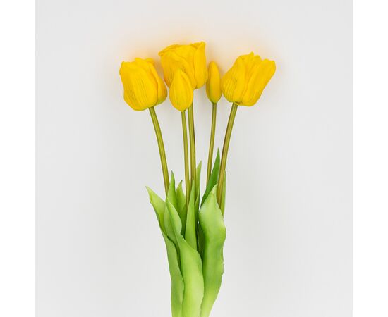 Букет латексных тюльпанов, 5 бутонов, желтый, 49 см, изображение 2 ᐒ купить на  ❤ Like7km.com.ua