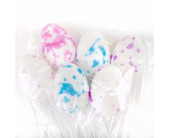 Пасхальные яйца на палочках "Кляксы", 6 шт, изображение 2 ᐒ купить на  ❤ Like7km.com.ua