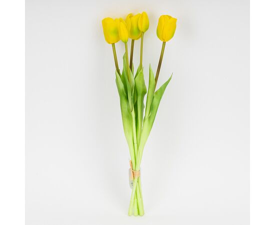 Букет латексных тюльпанов, 5 бутонов, желто-зеленый, 45 см, изображение 4 ᐒ купить на  ❤ Like7km.com.ua