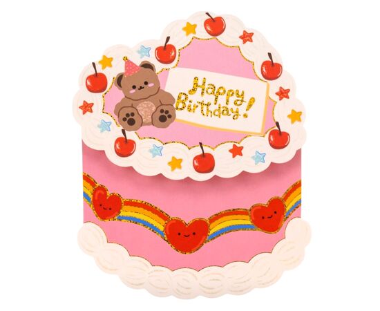 Серия открыток "Торт ко Дню Рождения", 4 вида, изображение 4 ᐒ купить на  ❤ Like7km.com.ua