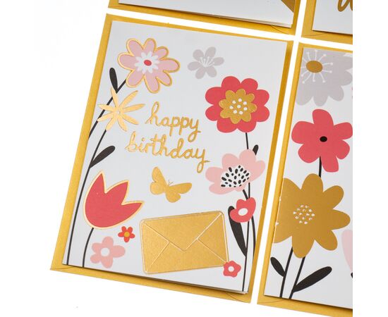 Серия открыток "Цветочное настроение" белые с золотым, изображение 3 ᐒ купить на  ❤ Like7km.com.ua