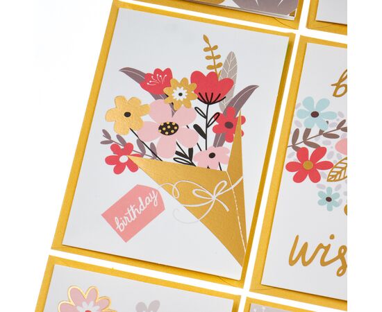 Серия открыток "Цветочное настроение" белые с золотым, изображение 4 ᐒ купить на  ❤ Like7km.com.ua