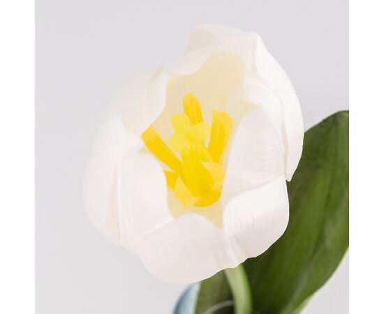 Искусственный тюльпан с эффектом живого прикосновения, белый, 45 см, изображение 2 ᐒ купить на  ❤ Like7km.com.ua