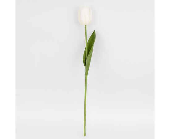 Искусственный тюльпан с эффектом живого прикосновения, белый, 45 см, изображение 3 ᐒ купить на  ❤ Like7km.com.ua