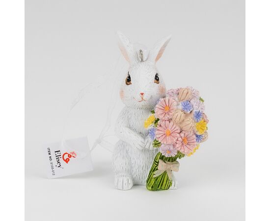 Подвесная статуэтка "Кролик с большим букетом", 8,5 см, изображение 2 ᐒ купить на  ❤ Like7km.com.ua