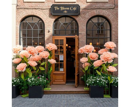 Большие ростовые декоративные цветы на стойке, пудровые, 155 см, изображение 5 ᐒ купить на  ❤ Like7km.com.ua